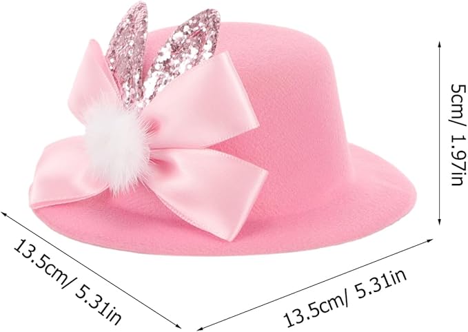 YARNOW Pet Easter Hat Adjustable Bunny Ears and Bowknot Cute Festival Accessory for Dogs Cats and Pets for Easter Parties and Photoshoots