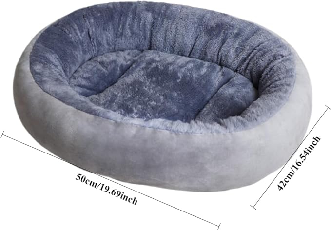 Warming Round Plush Pet Bed, Winter Warm Dog Bed for Small Dogs & Cat Bed for Indoor Cats, Calming Pet Mat Pad for Puppy Kitty, Pet Supplies(Grey,Medium)