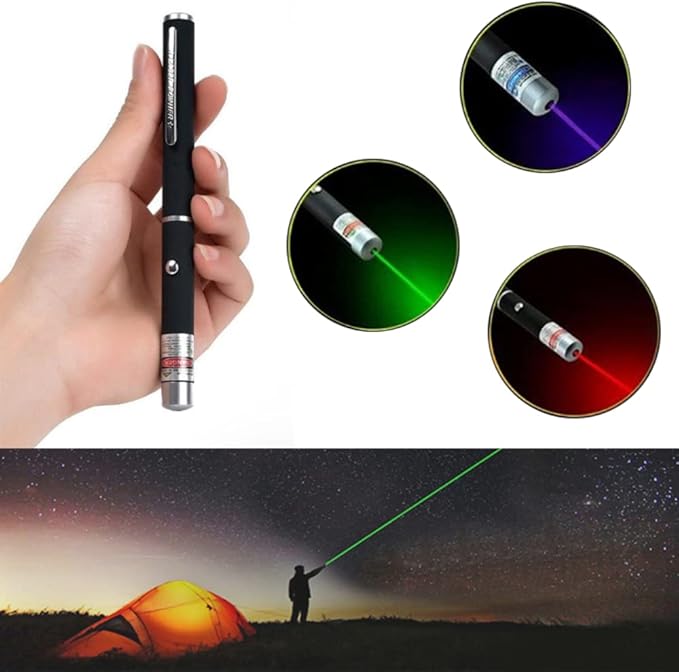 Laser Pointer for Cats Dogs Pet Interactive Toys Laser Presentation Remotes Blue Purple Light Laser Pointer for Cats Chargeable (1 PCS Pack Blue Light, Without Battery)