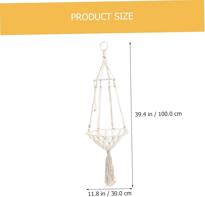balacoo Macrame Cat Hammock Bed Handwoven Kitten Swing Comfortable Indoor Hanging Nest for Cats to 10 Lbs with 30cm Size Suitable for Home Pet Furniture