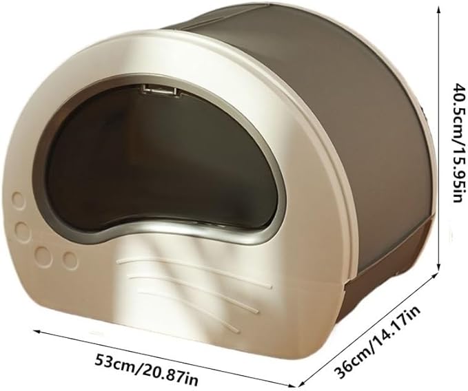 Pet Supplies, Enclosed Cat Litter Box Large, Splash-Proof Control with Scoop & Drawer(Brown)