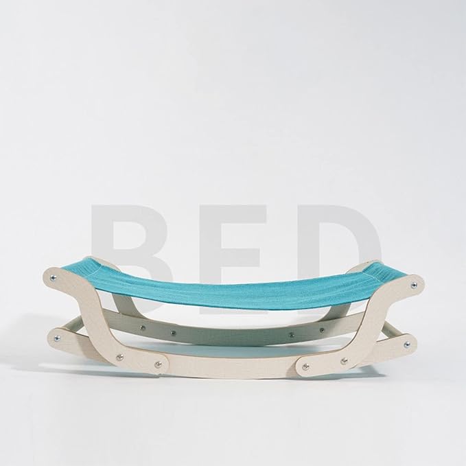 Cat Hammock, Wooden Cat Swing Bed, 2 in 1 Cat Rocking Chair and Hammocks, Modern Pet Furniture for Small to Medium Size Cat Dog