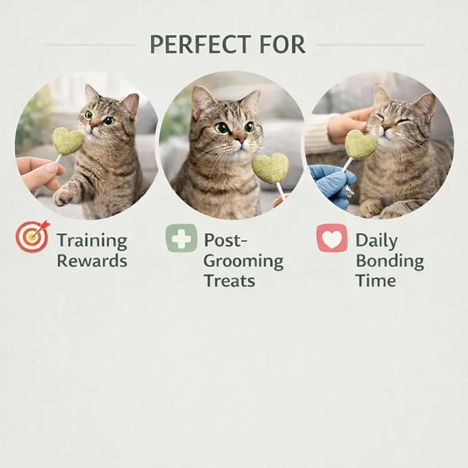 Freeze Dried Cat Treats Catnip Lollipops 4 Pops - High Protein Lickable Cat Nip Treats on Stick for Training Bonding - Cat Snacks No Artificial Flavors Preservatives for Kittens Cats All Ages