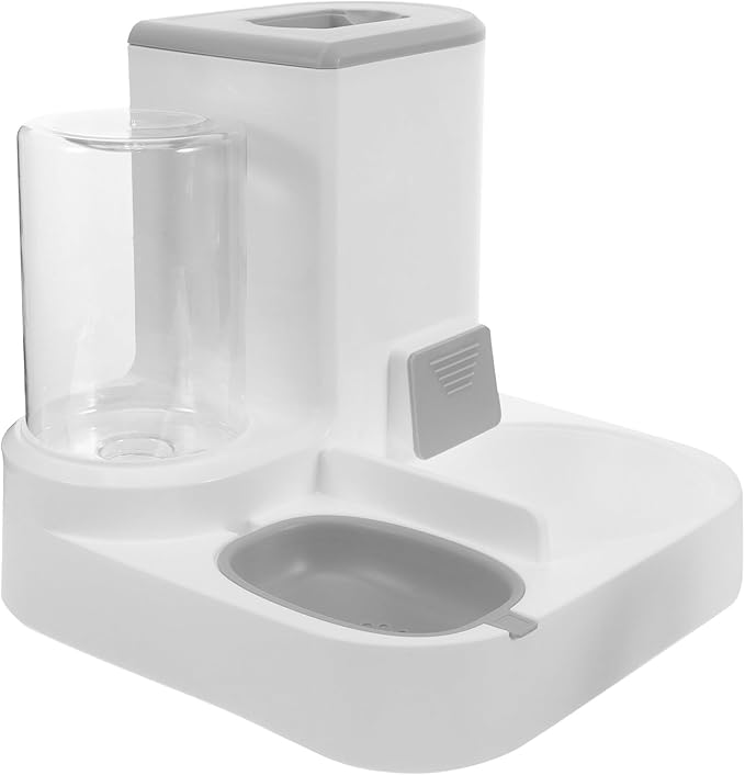 Garneck Automatic Pet Feeder with Water Bowl Large Capacity Dry and Wet Food Separation Anti-Skid Dog Water Dispenser Cage Cat Feeder for Puppies and Cats