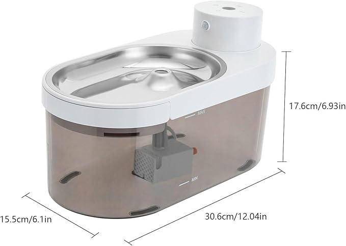 Cat Water Fountain, 140oz/4L Cat Fountain Battery Operated with Filters, 5000mAh Battery, Automatic Pet Water Fountain for Cats, Dogs, Multiple Pets Easy Clean (White)