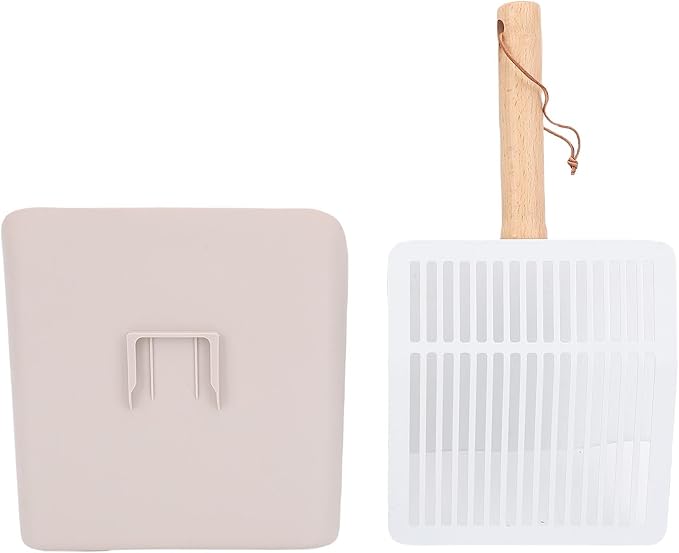 Haofy Cat Litter Scoop Set,Wooden Handle Kitty Litter Scooper with Cleaning Brush and Dustpan for Home Gardening Beach