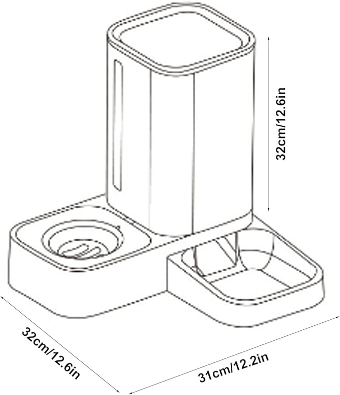 Automatic Cat Feeder Large, Automatic Dog Feeder Gravity, 2 in 1 Pet Set Gravity Water Food Dispenser Stable Supply for Small and Medium Cats and Dogs