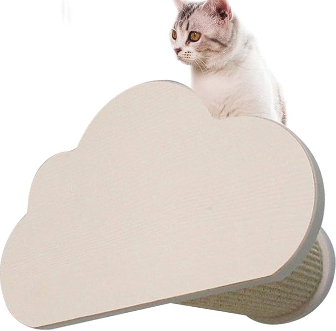 La La Pet® Wall-Mounted Cat Bed Condo Wood Cat Shelf Board Floating Cat Scratcher Cat Perch Mod Cat Furniture Cat Climber Tower Tree(Cloud)