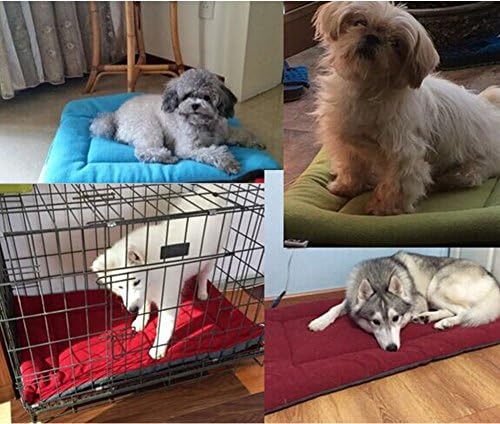 S-Lifeeling Deluxe Bolster Pet Cat Bed Mattress Soft Quilted Comfort Pet Dog Crate Mat and Nap Pad for Cute Animal Catty and Doggy Sleeping Playing Resting