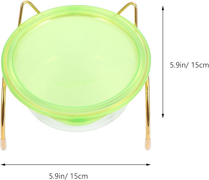 Amosfun Cat Ceramic Bowl Raised Feeder Neck Protection, Tilted Pet Drinking and Eating Bowl Single Iron Stand for Cats, Suitable for Indoor Feeding and Watering