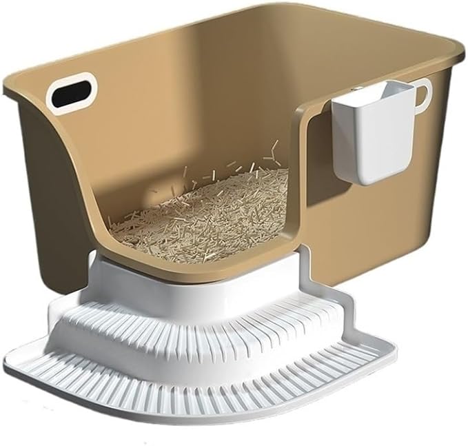 Pet Supplies, Large High Sided Cat Litter Box with Scoop, Leakproof & Easy Clean