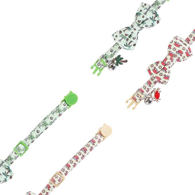 Cat Collar Breakaway with Cute Bow Tie and Bell Accessories for Kitty Adjustable Safety