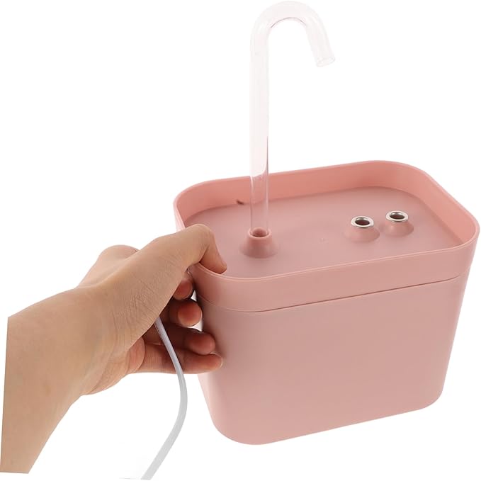 Abaodam Automatic Cat Water Fountain Flower Shape Outlet Mute Circulation Dispenser for Cats and Dogs Lightweight and Portable Pet Water Feeder Pink