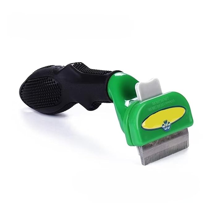 Pet Cat Hair Removal Combs Pet Grooming Brush(Green,M)