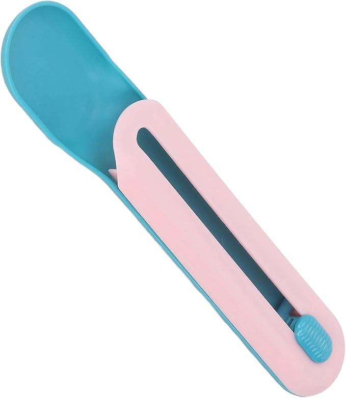 Zerodis Cat Wet Treats Dispense, Cat Food Spoon PP Plastic Cat Wet Treats Dispenser Spoon Practical Cat Snack Spoon for Pet Feeding Watering Supplies (Blue Spoon with Handle)