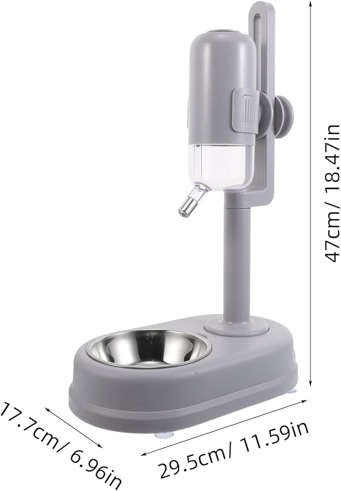 Beavorty Double Feeder Bowl Stainless Steel Pet Water and Food Dispenser with Automatic Watering Function for Dogs and Cats, Hanging Cage Compatible Pet Food Fountain