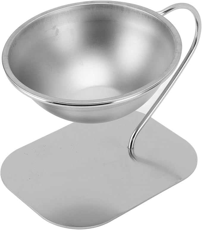 Raised Stainless Steel Elevated Tilted Cat Food Bowl for Large Capacity Cat Food Water Bowl, Suitable for 6.3 X 4.72 X 4.57in Pets