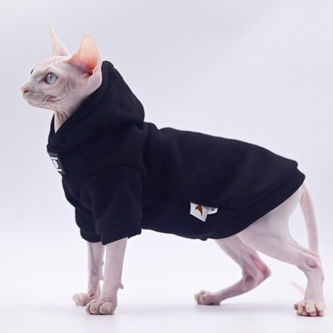 Sphynx Cat Apparel Kitty Clothes Autumn and Winter Hairless Cat Outfits Bald Cat Clothes for Devon Rex Cats, Cornish Cats (XX-Large)