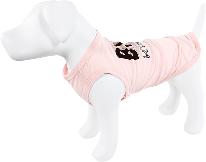 Luvable Friends Dog Pet Dog and Cats Cotton T-Shirts 2pk, BFF Houndstooth, Large