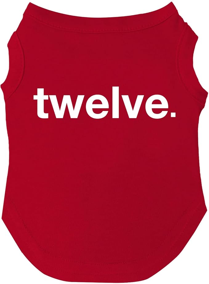 Twelve 12th Birthday Dog Tee Shirt | Sleeveless | Pawty | Party Theme | Celebration Supplies | Photoshoot (Red, 5X-Large 1036)