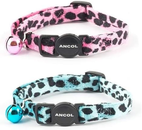 Ancol Safety Cat Collar in Pink Leopard Print - Comfortable Pet Accessory with Break Away Buckle - Kitten Training Walking Neckband