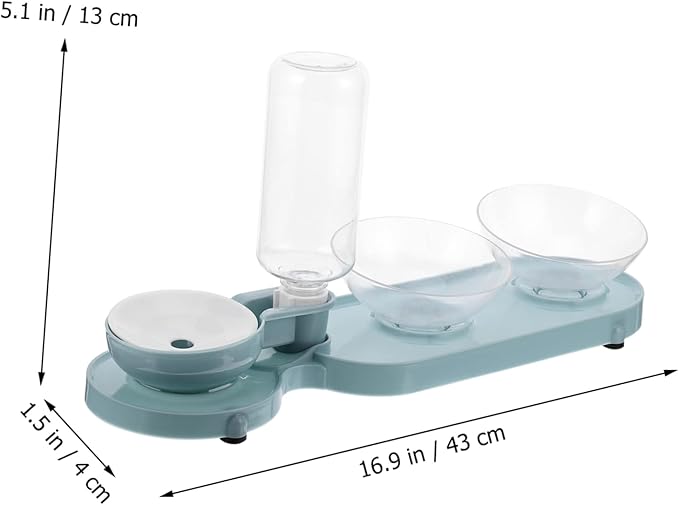 Automatic Pet Feeder Tilt Bowls and Water Bottle Food-Grade Dual-use Design for Cats Easy to Capacity