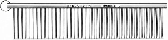 Resco Professional Anti-Static Best Dog, Cat, Pet Comb for Grooming, Med/Coarse Tooth Spacing, 1.5" Pin Length