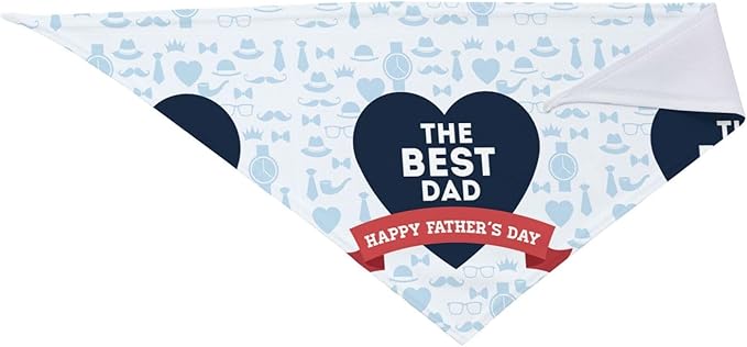 Happy Father's Day Dog Bandana Adjustable Reversible Triangle Dog Scarf Scarves Pet Bibs Costume Accessory Decor for Cats