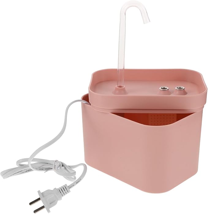 Abaodam Automatic Cat Water Fountain Flower Shape Outlet Mute Circulation Dispenser for Cats and Dogs Lightweight and Portable Pet Water Feeder Pink
