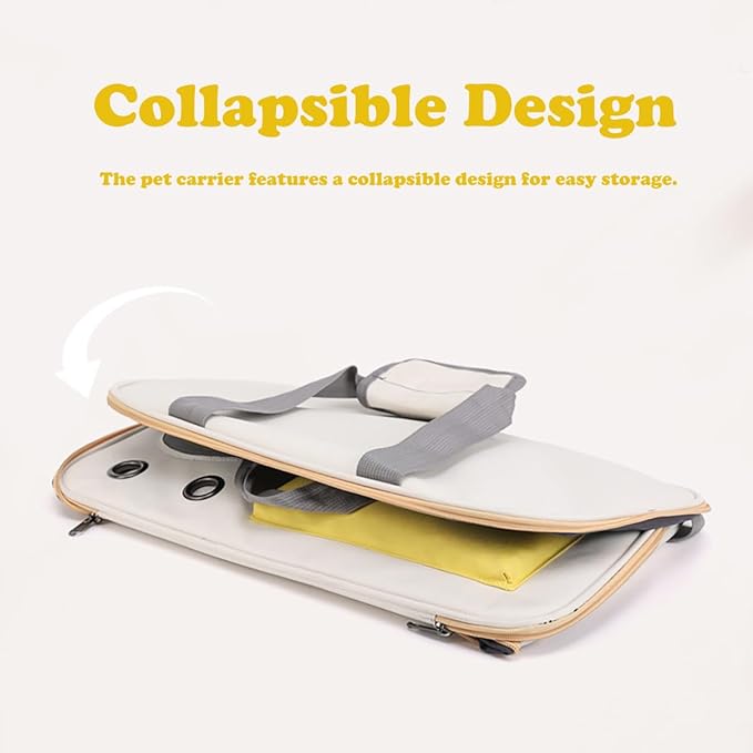 Cat Carrier, Dog Carrier, Pet Carrier for Large and Medium Cats to 15 Lbs, Soft-Sided Cat Carrier for Dog and Puppy, Pet Collapsible Travel Carriers for Small Cat Kitten (Yellow)