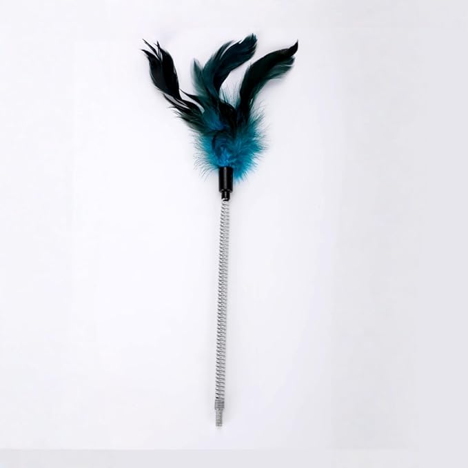SHENGOCASE 5-Pack Feather Toy Replacement, Spring Rod with M6 Screw, Interactive Hanging Toy, Cat Tree Scratching Post Accessories