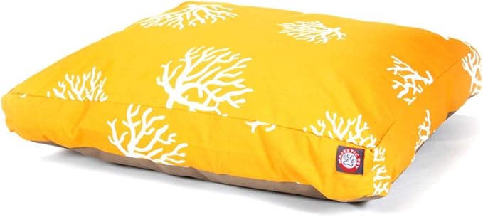 Yellow Coral Extra Large Rectangle Indoor Outdoor Pet Dog Bed With Removable Washable Cover By Majestic Pet Products