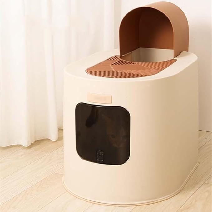 Pet Supplies, Large Hooded Cat Litter Box with Lid,Anti Splash & Easy Clean Tray(Pink)
