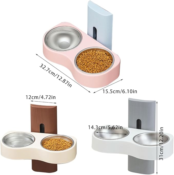 Detachable Cats Watering Eatting Bowl Double Bowl Pet Bowl Wall Mounted Bowl for Dog Watering Feeding Bowl