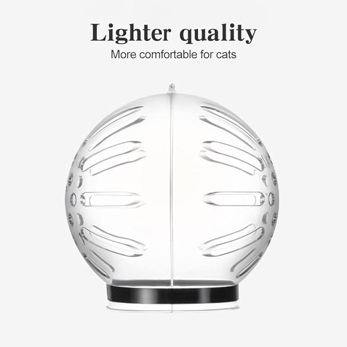 Cat Muzzle with Breathable Hood, Transparent Anti-Bite Astronaut-Style Face Cat Mask Hood for Grooming & Bathing, Trimming Nails, Prevent from Small Dog Cats Biting and Chewing, for Neck 7.36-8.94''