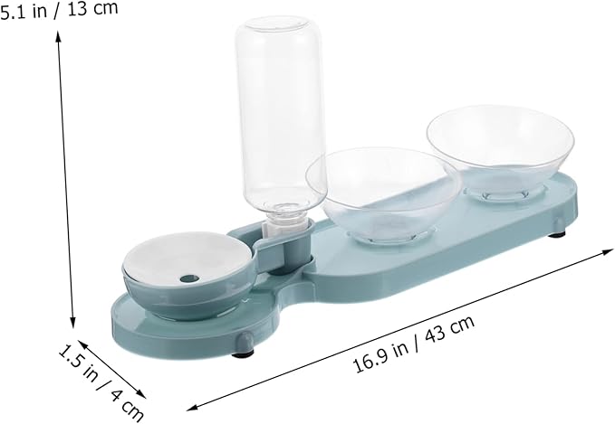 COLLBATH Automatic Cat Water Feeder 2 Tilt Bowls 500ml Pet Feeder Bowl Pet Water Dispenser for Cats