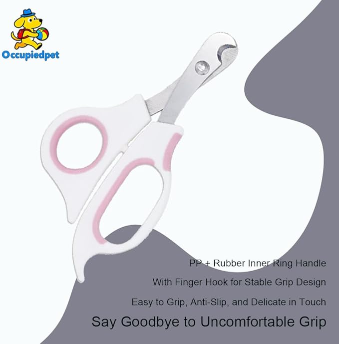 Pet Nail Clippers for Small Animals, Stainless Steel Cat Nail Trimmers with Non-Slip Handle, Safe & Sharp Claw Cutter for Puppies, Cats, Rabbits and Ferrets