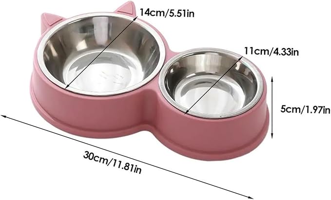 Stainless Steel Cat Bowls Pet Cage Bowl Water and Food Feeder