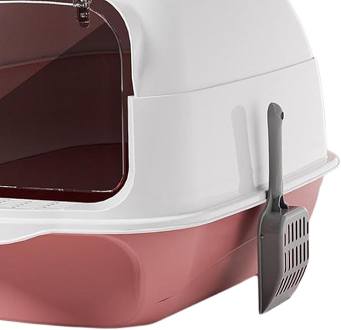 Hooded Cat Litter Box with Lid Enclosed Covered Cat Toilet Potty for Kittens Pets-
