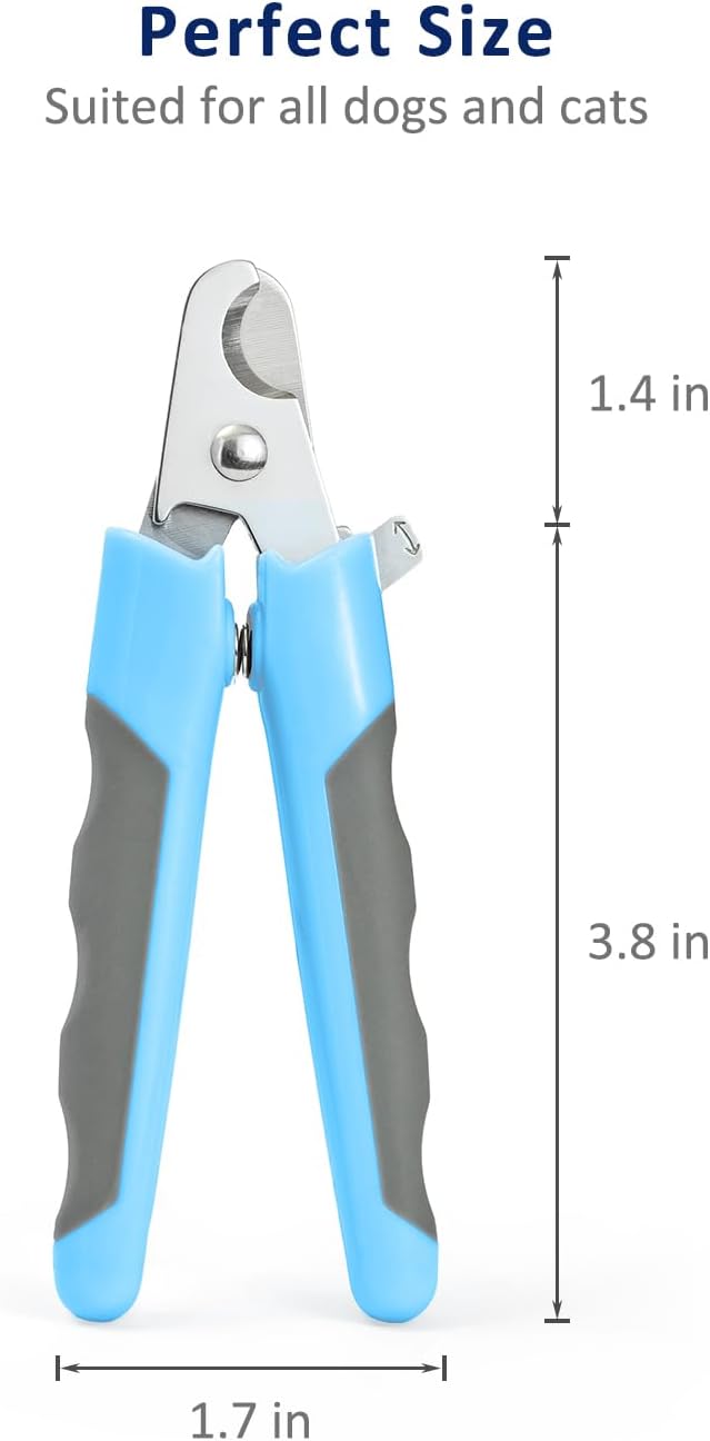 WePet Pet Nail Clippers U07.3, Professional Claw Trimmer, Scissor for Cats, Dogs, Puppies, Kittens, Hamsters, Rabbits and Small Animals, Sharp, Safe, M, Grey/Blue