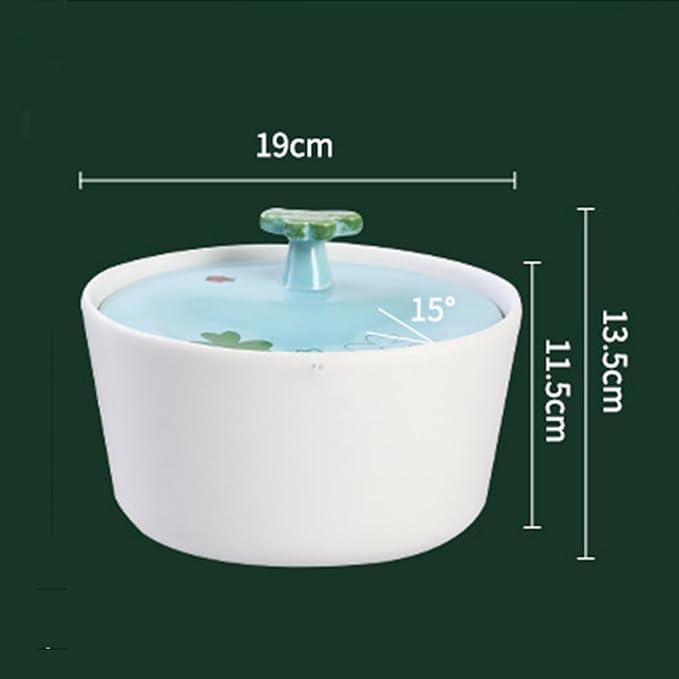 GeRRiT Ceramic Cat Water Fountain Ultra-Quiet Pet Drinking Bowls Pet Water Dispenser Pet Fountain Indoor USB Water Fountains Pet Water Dispenser