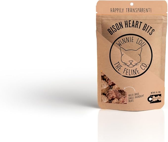 Winnie Lou The Canine Co. Bison Heart Bits Cat Treats (Bison Heart)