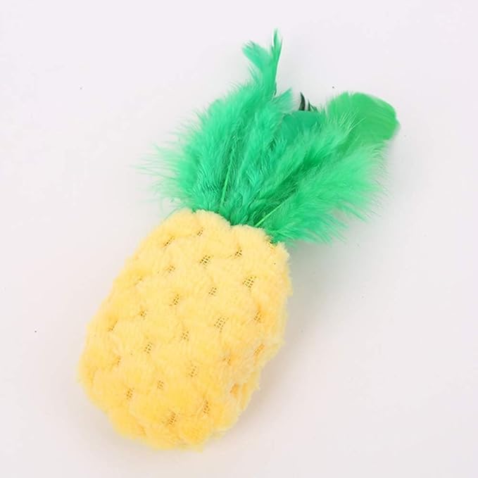 Yellow Pineapple Catnip Toy - Chew and Dental Cat Toys with Catnip, for Kittens, Adult Cats, Interactive Play and Stress Relief
