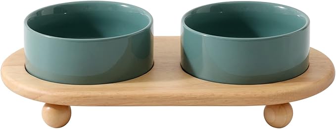 Havniva Raised Cat Bowls Water Bowl 5.1” Elevated Ceramic Cat Food and Water Bowl Whisker Friendly Pet Food Bowls for Indoor Cats, Wide Cat Water Dish Prevent Whisker Fatigue Non Slip Cat Feeder
