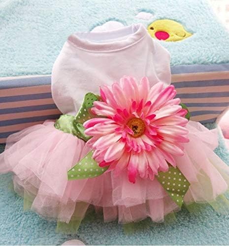 Dog Cothes for Small Dogs Dress Tutu Dress for Pet Doggie French Bulldog Outfits for Girls Dog Dresses for Cat Green S, Small(4-6lbs)