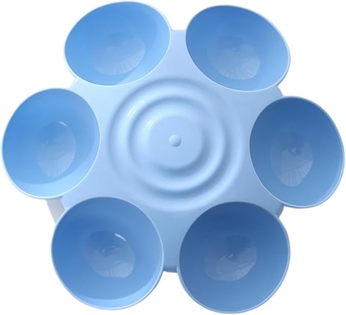 1pcs Flower Shape Multi-Functional Pet Feeding Bowl Food Basin(Blue)