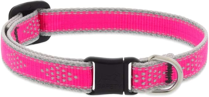 Lupine Reflective Cat Safety Collar 1/2" Wide Pink Diamond Adjusts 8" to 12"