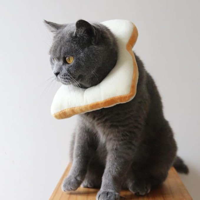 Kisangel Bread Shape Headgear Soft Cotton Pet Costume Hat for Cats and Small Dogs Xs Size Comfortable Fit for Cosplay Parties and Festivals