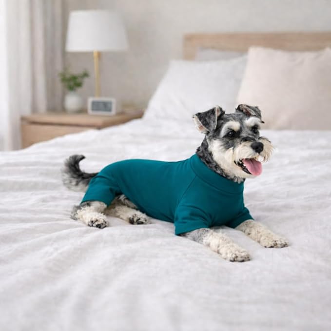 Lovelonglong Dog Full Bodysuit – Stretchy Yoga Fabric 4-Leg Dog Pajamas, Breathable & Lightweight Dog Onesie for Indoor & Outdoor, Shedding Control & Travel Wear