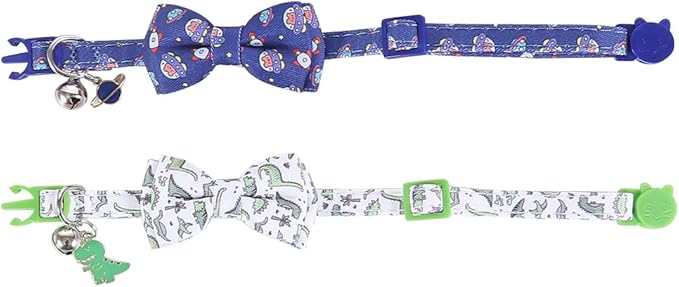 Cat Collar Breakaway with Cute Bow Tie and Bell Accessories for Kitty Adjustable Safety